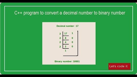 Program for Decimal to Binary Conversion