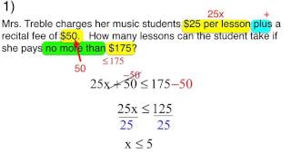 #29a Word Problems with Two-Step Inequalities