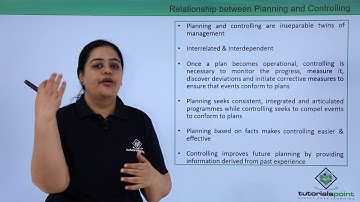 Class 12th – Relationship between Planning and Controlling | Business Studies | Tutorials Point