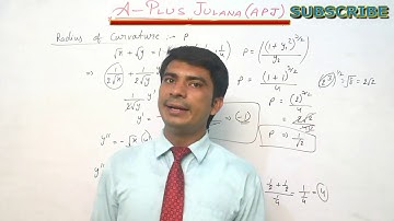 RADIUS OF CURVATURE B.A B.SC 1ST CALCULUS FIND RADIUS OF CURVATURE EXERCISE 5.1