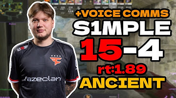 🔥s1mple (15-4) rt:1.89 SoloQ +VOICE COMMS (ancient) | EU FACEIT RANKED l Jul 22, 2025 #cs2 #pov