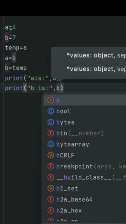 Python program print the two swap value #Python #shorts - YouTube