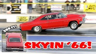 AMAZING GRACE! '66 IMPALA! STOCK SUSPENSION! STREET LEGAL! 8 SEC! ALL MOTOR! BYRON DRAGWAY! Resimi