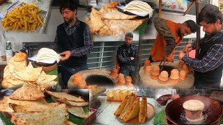 Tandori naan and tandori samosa in Kabul | Breakfast in Afghanistan | Subha ka nashta | Chai milk