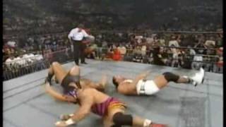 WCW Monday Nitro 3-3-97 Steiner Bros vs The Giant and Lex Luger - end in a MESS with nWo