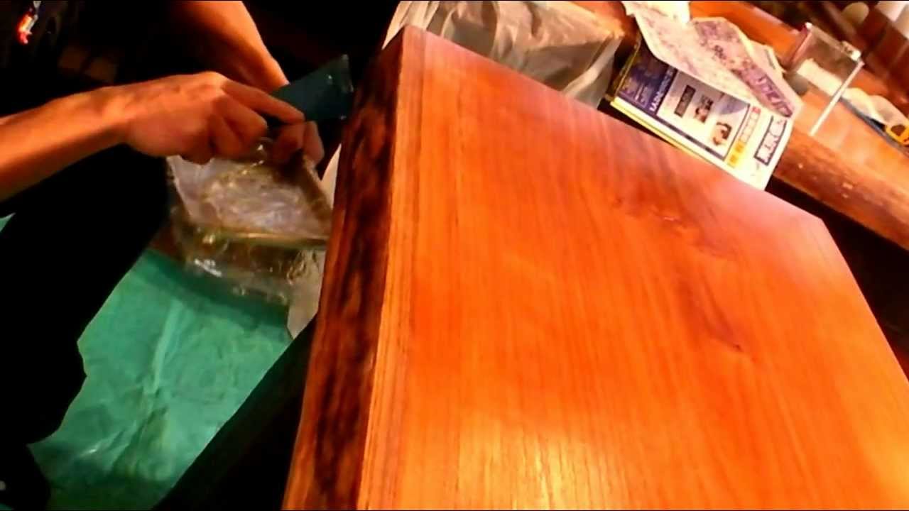 木の防水,保護コーティング,欅木製テーブルにGM1508他,エポキシ13132115min YouTube