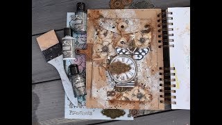 Art Journal Page with Liquid Acrylic Paints for Finnabair