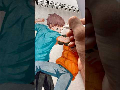 Drawing Of My Character Fighting With Other Anime Character 😅. #shorts