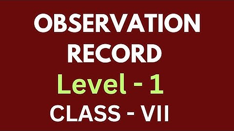 Observation Record For B.ed|Part - 2| Level 1 | Mathematics