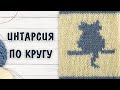 Интарсия спицами по кругу 🐱 Сложные элементы. Подробный МК