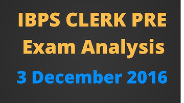 IBPS CLERK PRE Exam Analysis 3 December 2016 [Hindi]