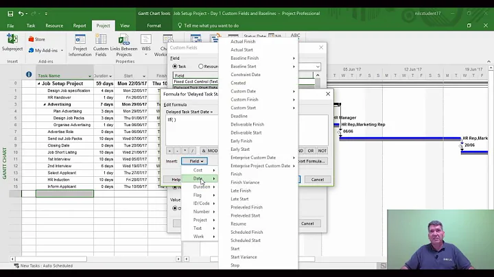 Microsoft Project Tutorial: Creating Custom Field Calculations and Using Custom Fields - Example 3