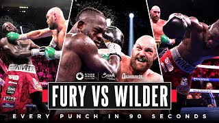 Every BRUTAL punch Tyson Fury landed on Deontay Wilder in their THREE fights in less than 90 seconds