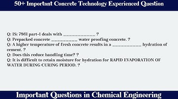 MCQ Questions Concrete Technology Experienced with Answers