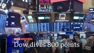 BBC World News America (15 aug.) Dow Jones dives 800 points.