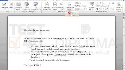 Use the current document as letter form. Use the recipients file saved in the IL-ates\Word...