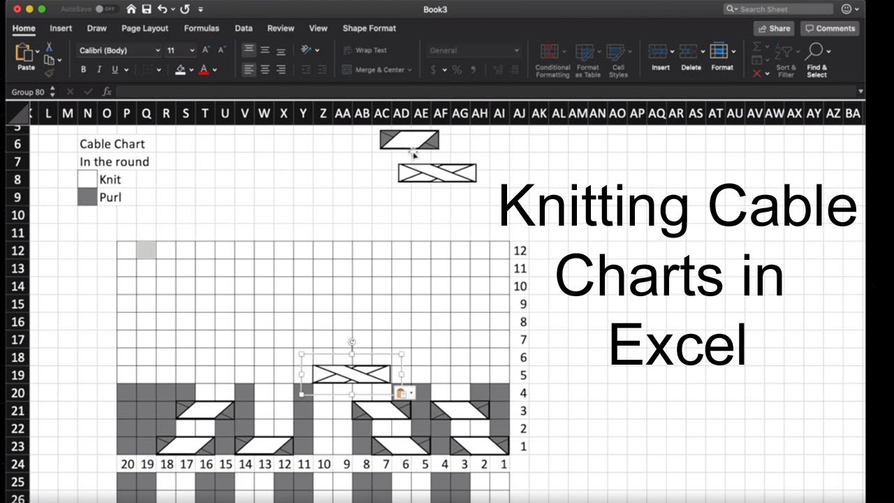 to Make a Knitting Cable Chart in | Step - by - Step Guide | House Square - YouTube
