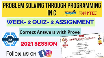 Problem Solving Through Programming In C | Week 2 Answers 2021 | NPTEL ||