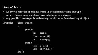 Karnataka 2nd PUC Computer Science classes and objectsV5 5 Array of objects