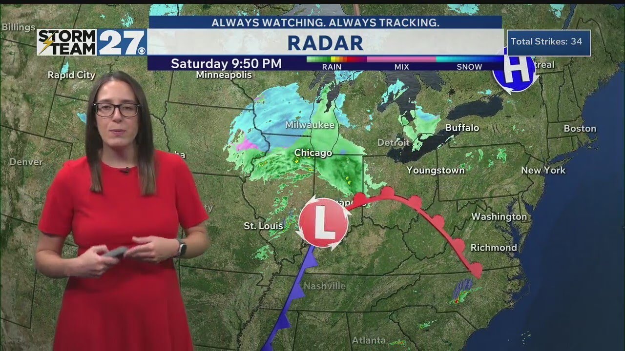 Rain showers expected Sunday - YouTube