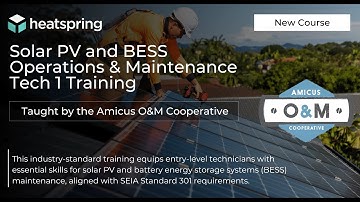 Solar PV and BESS Operations & Maintenance Tech 1 Training