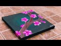 Cherry Blossom Painting on Canvas | Simple Canvas Painting for Beginners|