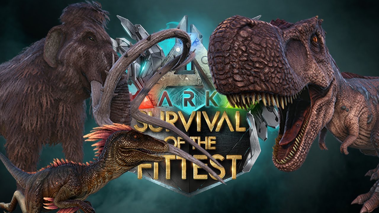 ark survival of the fittest คือ  Update  ARK survival of the fittest - Lên top 1 vs Carno, T-Rex, Stego, Trike