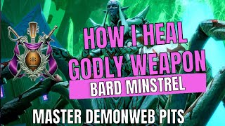 Neverwinter MDWP minstrel bard gameplay - godly weapon, heal check