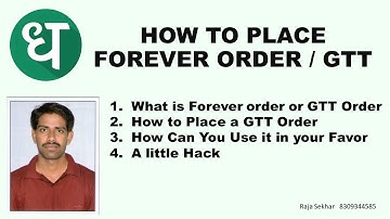 How to place forever Order -GTT| How to place forever order in dhan |GOOD TILL TRIGGER ORDER(GTT)