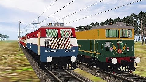 Train Race Parallel Running | WAG-7 JHS vs WAM-4 AJJ | Express Train high speed parallel action