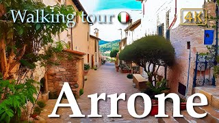 Arrone (Umbria), Italy【Walking Tour】History in Subtitles - 4K