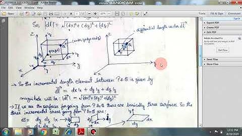 EM Waves Lecture 1 differential length area and volume in cartesian and cylindrical coordinates