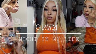 GRWM FOR A NIGHT OUT | full makeup routine + club outfit + hygiene products🫧🎀
