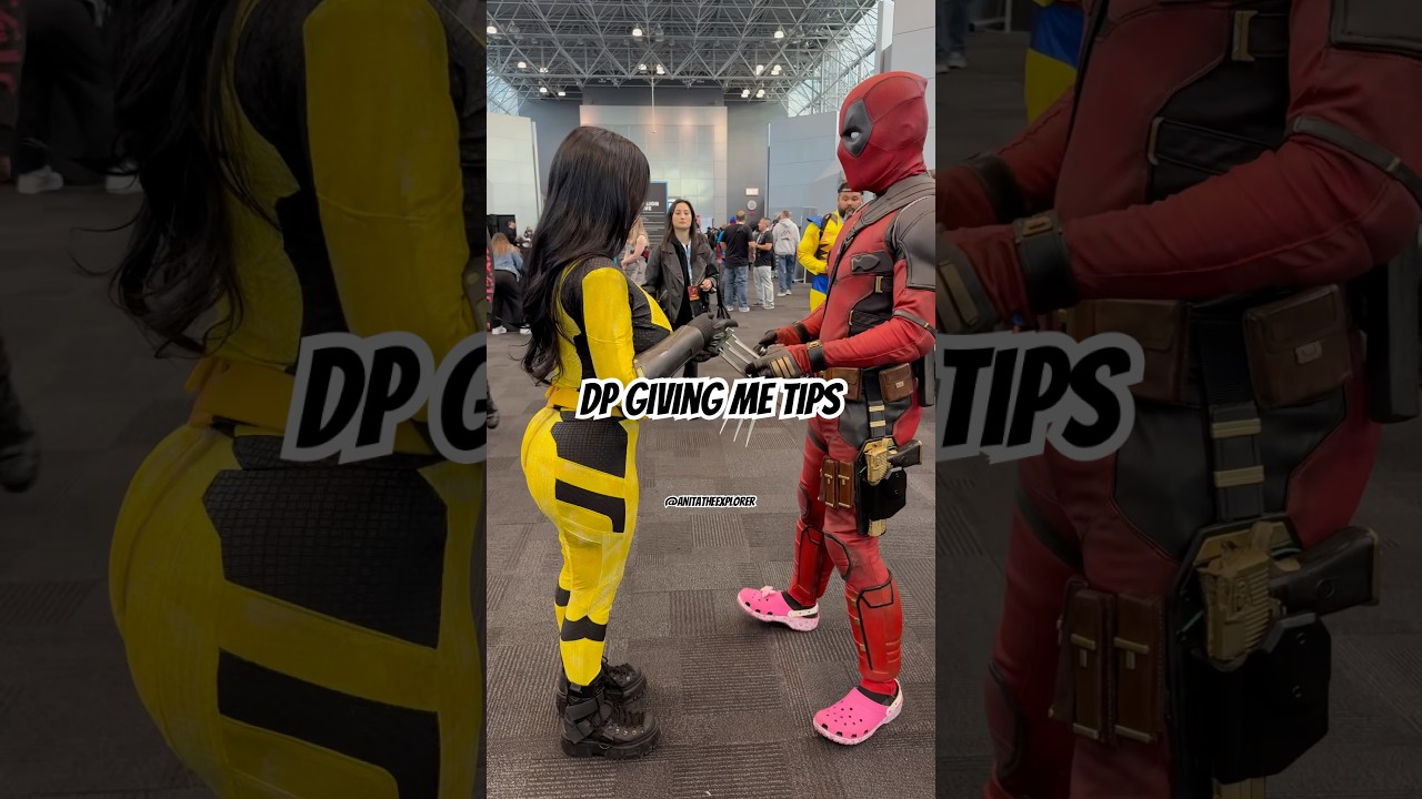 Bub tryin to show me how to use my claws lol 😂 #foryou #javitscenter #wolverine #deadpool