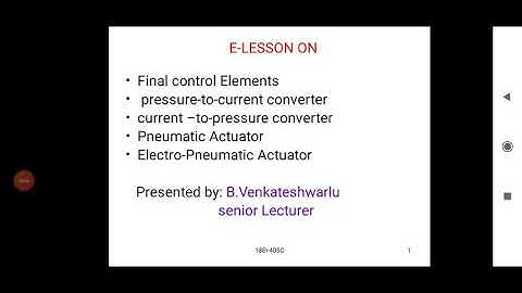 Final control elements