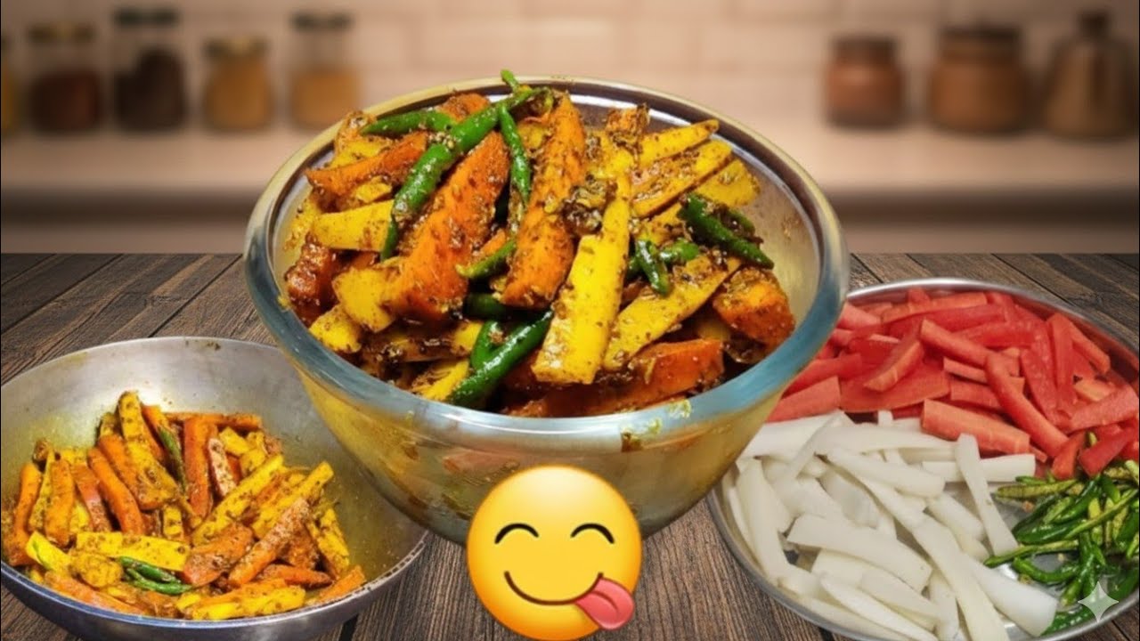 5 मिनट में बिना धूप-गाजर मूली मिर्च का तीखा चटपटाअचार| Instant Gajar Muli Mirch Ka Achar | Mix Achar