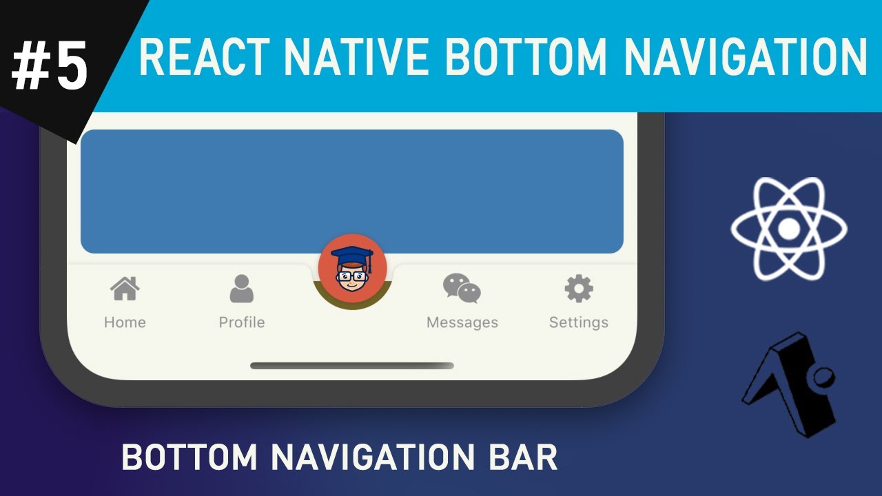 React Native Mobile App Development Tutorial | #05 Bottom Navigation ...