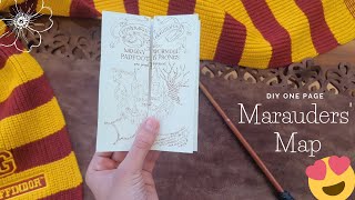 DIY Marauders' Map ⚡| How to make Marauders' Map with one page🙂| Harry Potter craft idea⚡😍|
