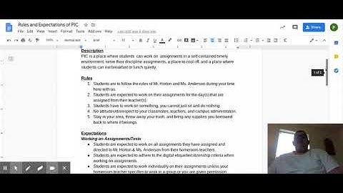 Rules and Expectations of PIC - Google Docs