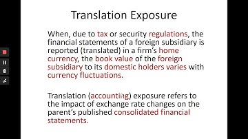 Translation Exposure or Accounting Risk, Part I