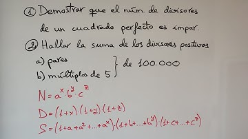 NÚM DE DIVISORES, SUMA DE LOS DIVISORES POSITIVOS PARES Y MÚLTIPLOS DE 5