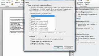 Word 2010 Tutorial Protecting a Form Microsoft Training Lesson 21.6