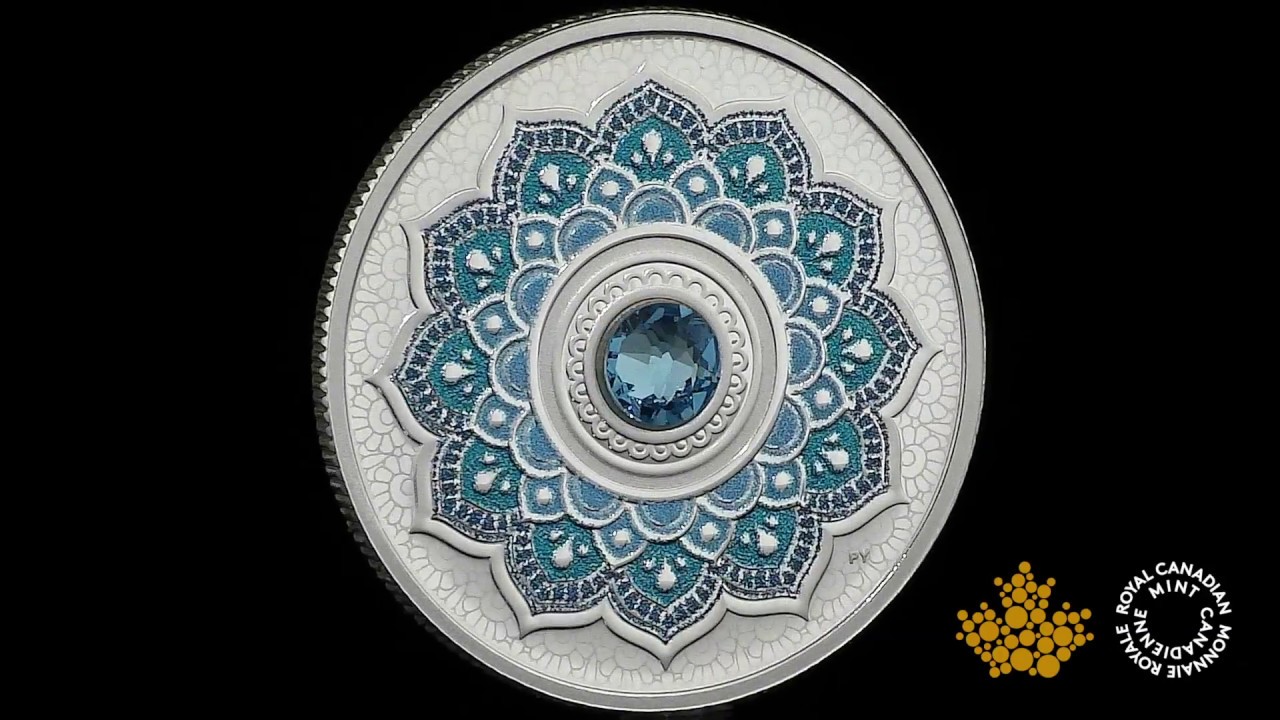 March Birthstone - Pure Silver Coin made with Swarovski® Crystals