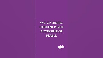 96% of content is not accessible or usable for people with disabilities.