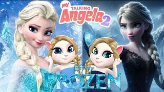 Frozen Elsa Vs Dark Elsa | My Talking Angela 2 | Disney | Frozen #video #mytalkingangela2 #frozen