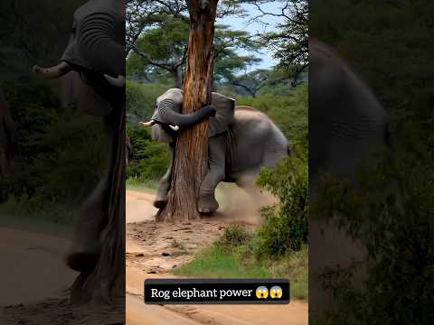 'Elephant Strength! Tree Uprooted in Seconds!#Shorts #Wildlife#ElephantPower #Nature#AmazingStrength