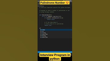 Python program to check a number is 💕palindrome or not 😍Most important program in interview #short