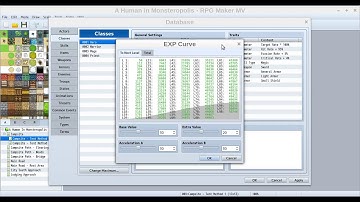 RPG Maker Tutorial Part 036: Database: Classes Exp Curve - Making "A Human In Monsteropolis"
