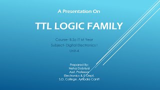 Transistor - Transistor Logic (TTL) NAND Gate