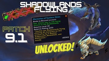 SHADOWLANDS FLYING FAST AND EASY TO UNLOCK WORLD OF WARCRAFT PATCH 9.1 CHAINS OF DOMINATION